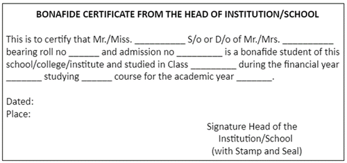 bonofide certificate-students